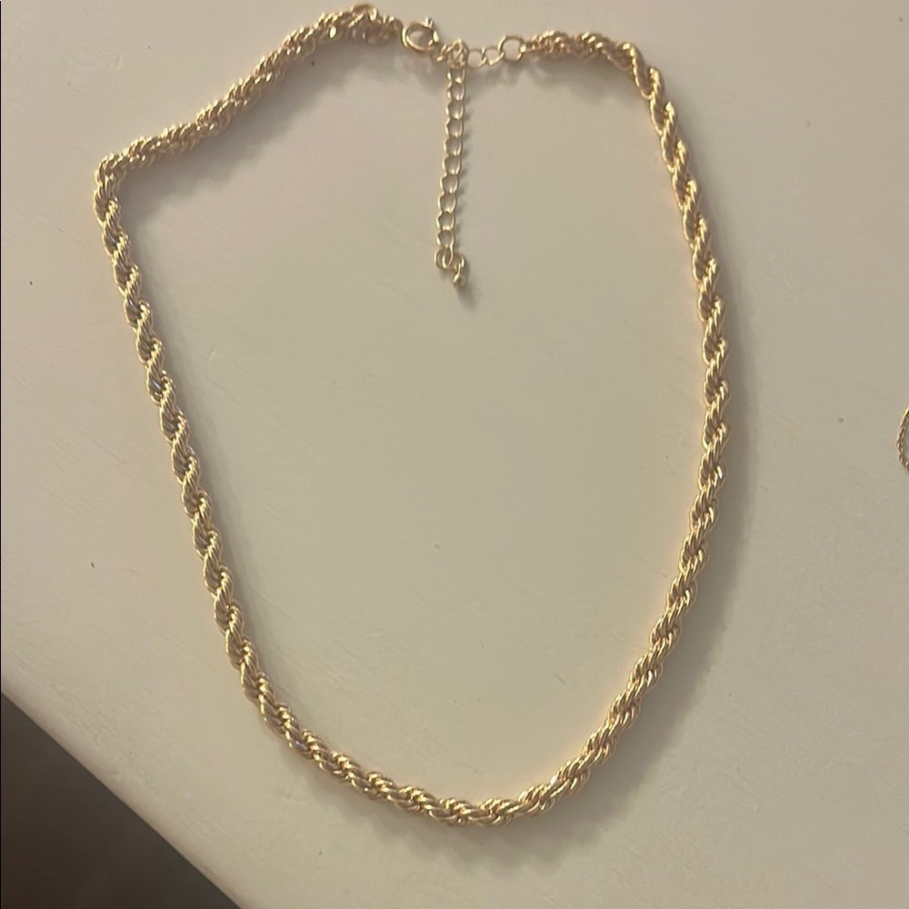 LOFT Gold Rope Chain Necklace with Adjustable Clasp
